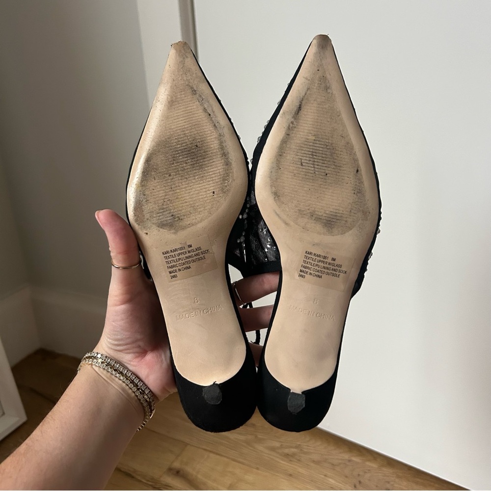 KARI black rhinestone kitten heel - Picture 2 of 10